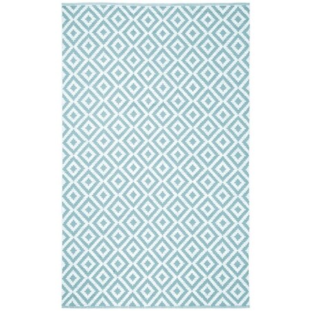 Safavieh 5 x 8 ft. Medium Rectangle Montauk Hand Woven Rug, Light Blue and Ivory MTK613L-5